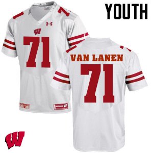 Youth Wisconsin Badgers NCAA #71 Cole Van Lanen White Authentic Under Armour Stitched College Football Jersey VX31E56FW